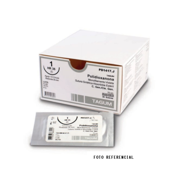 SUTURA POLIDIOXANONA MONOFILAMENTO 4/0 DS15 70 CM